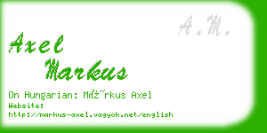 axel markus business card